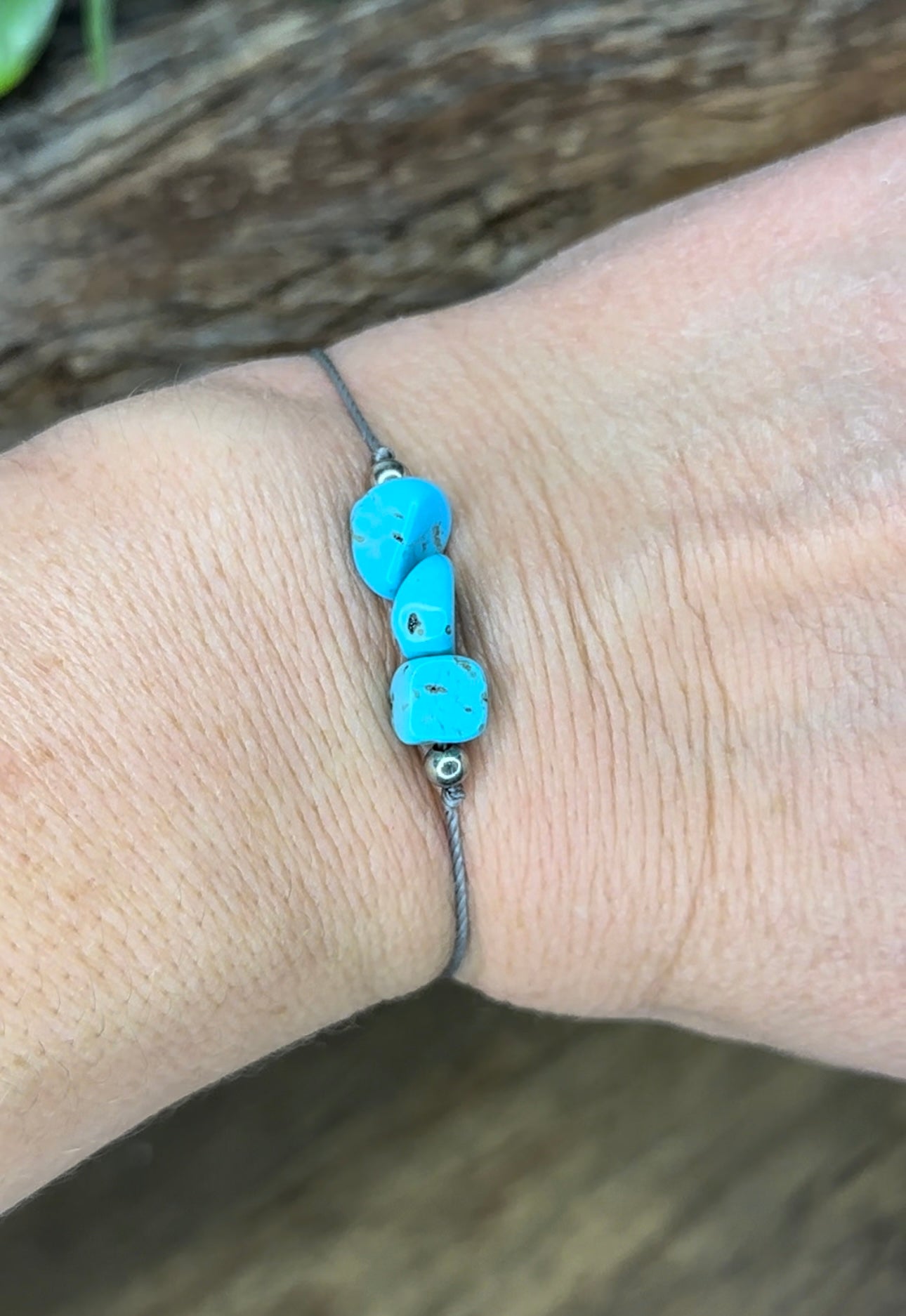 Turquoise Slider Bracelet natural rough polished gemstone Crystals December Blue Topaz alternative birthstone one size fits all