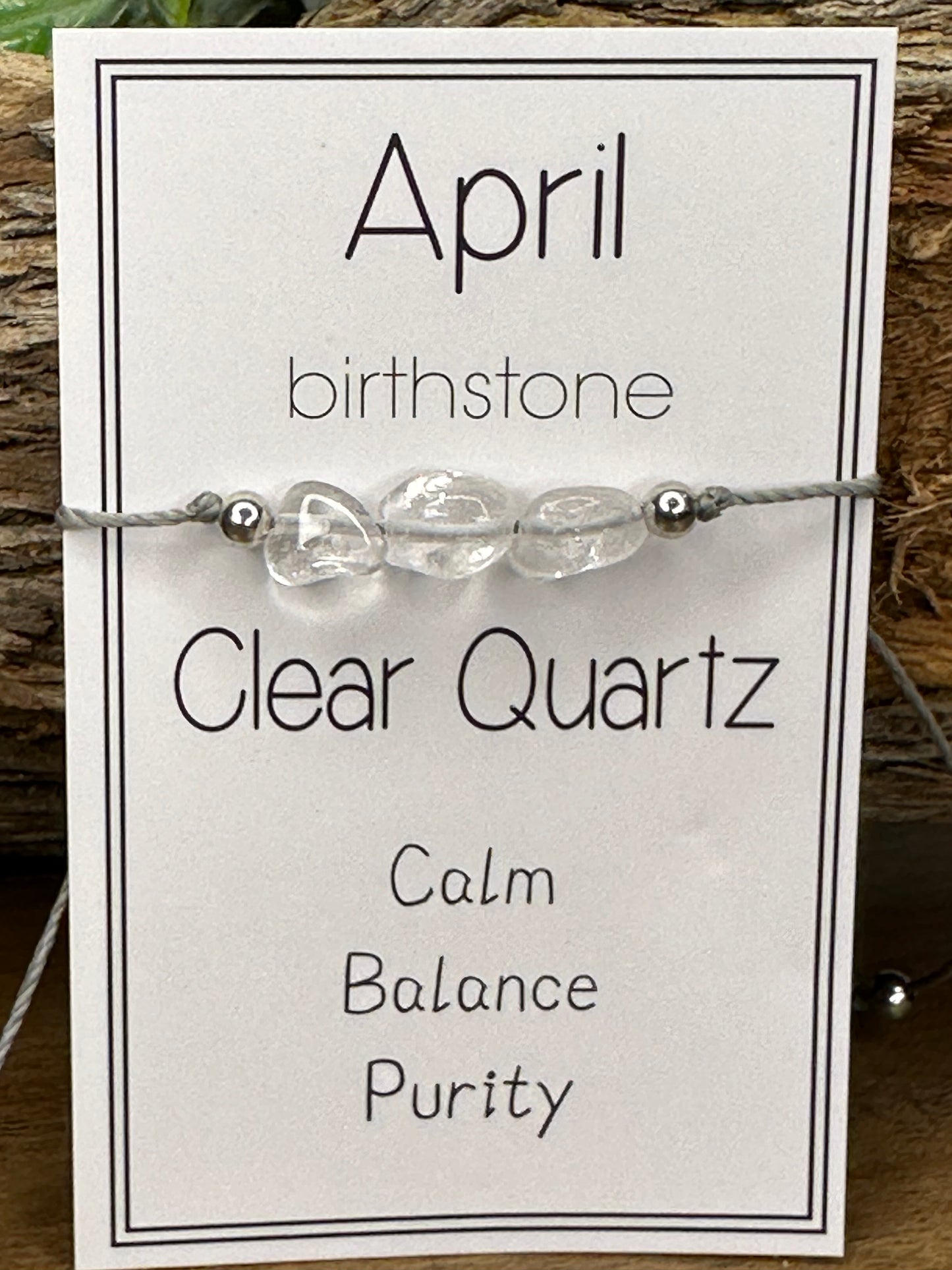 Quartz Slider Bracelet natural rough polished gemstone Crystals April birthstone one size fits all