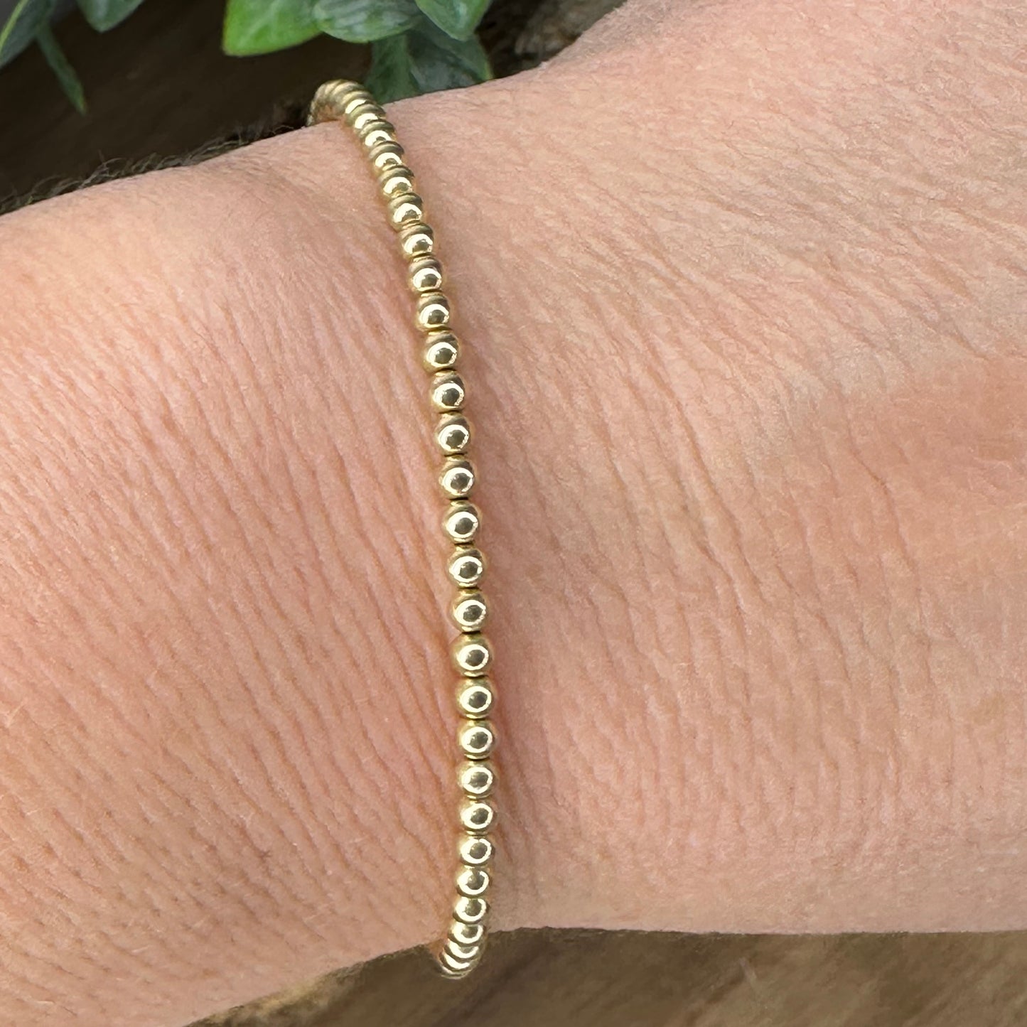14K Yellow Gold Filled FOREVER Bead Bracelet 3mm NOT cheap gold plated