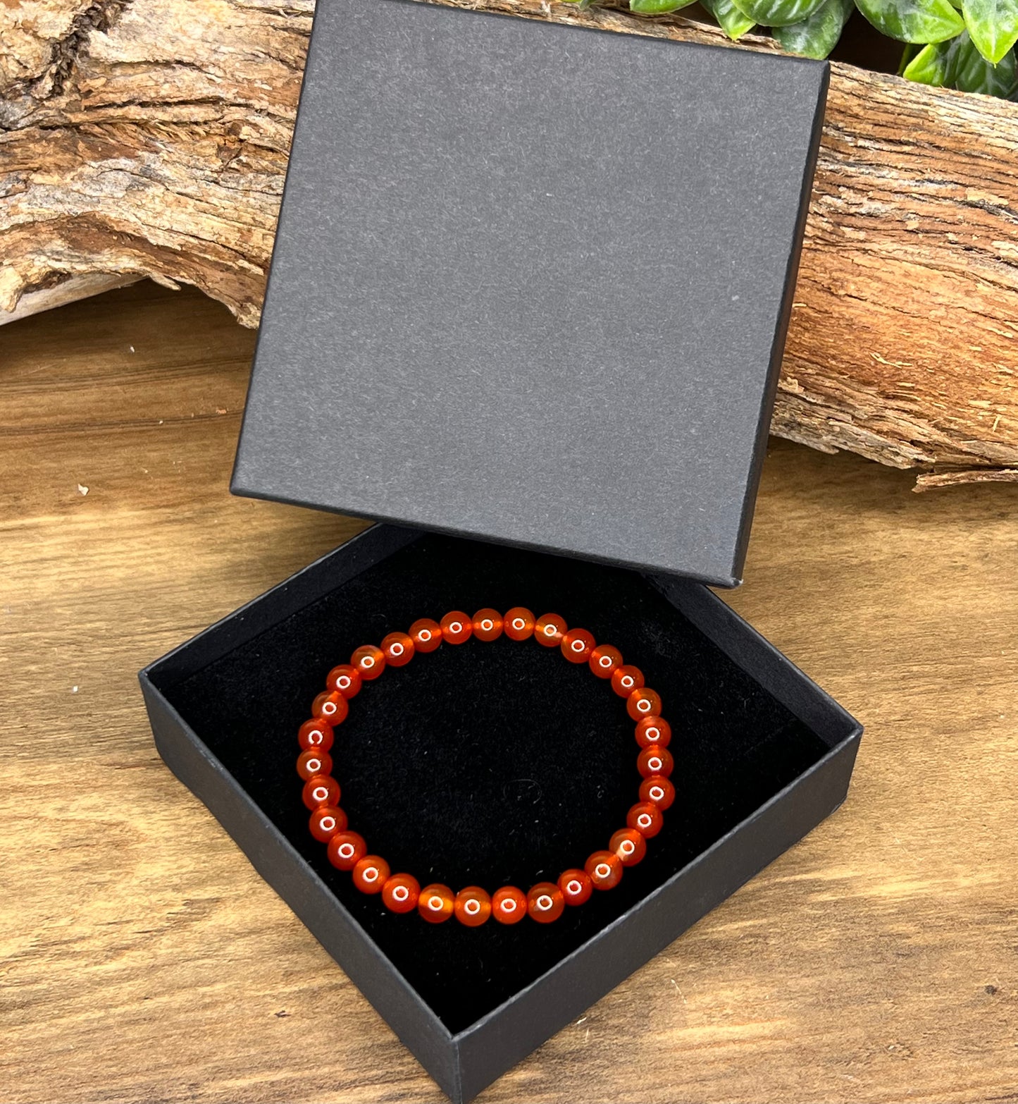 Red Carnelian 6mm bead bracelet natural gemstone crystals