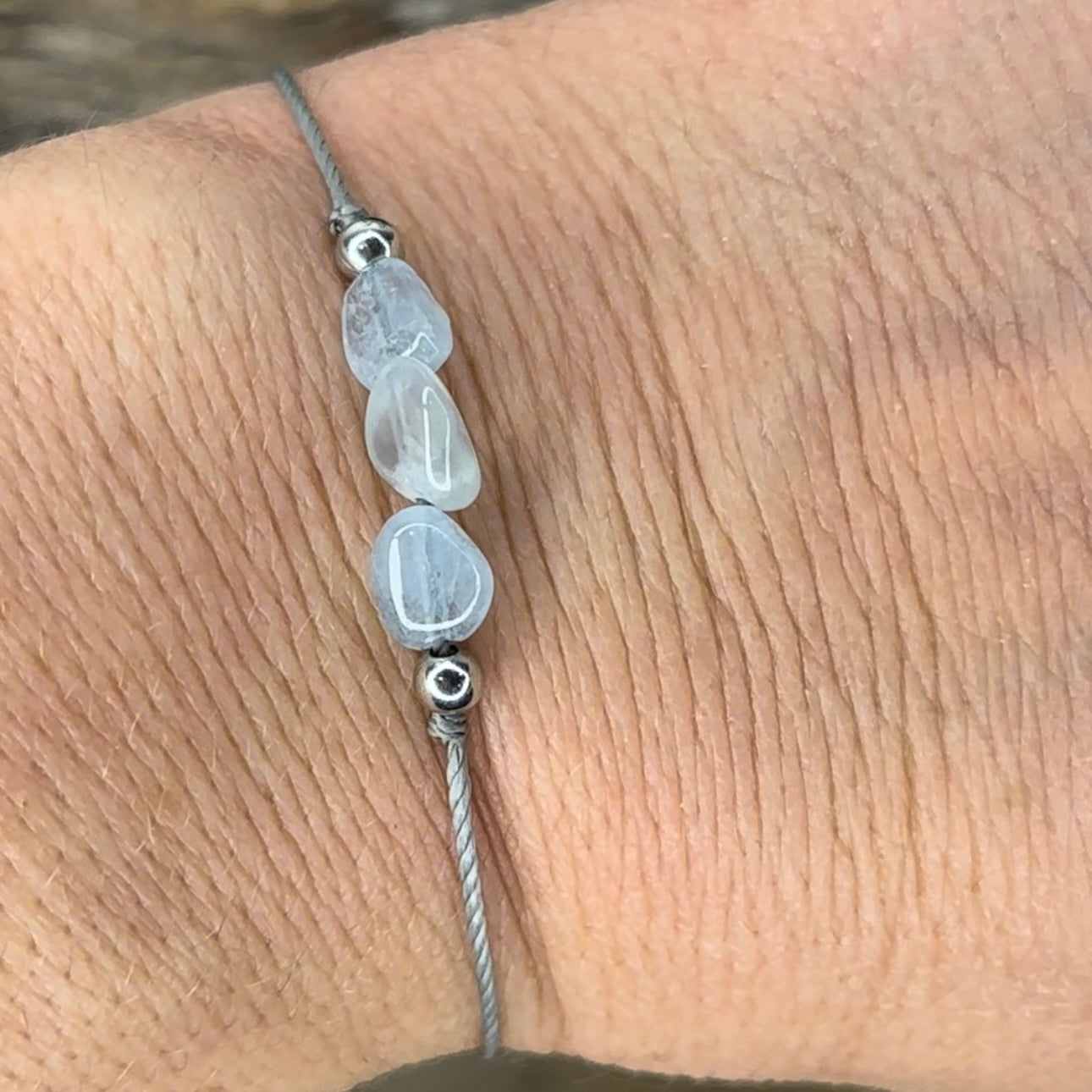 Aquamarine Slider Bracelet natural rough polished gemstone Crystals March birthstone one size fits all