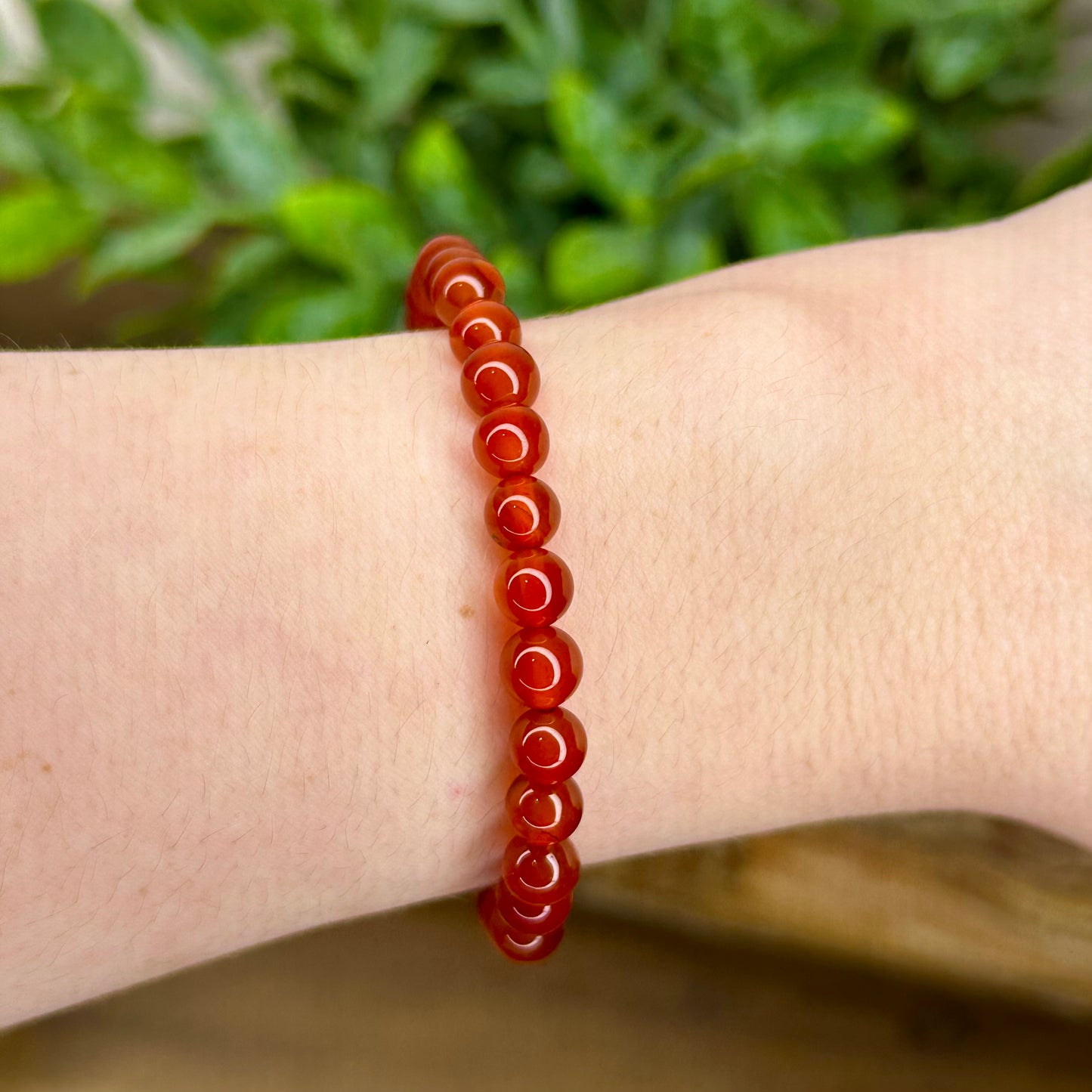 Red Carnelian 6mm bead bracelet natural gemstone crystals