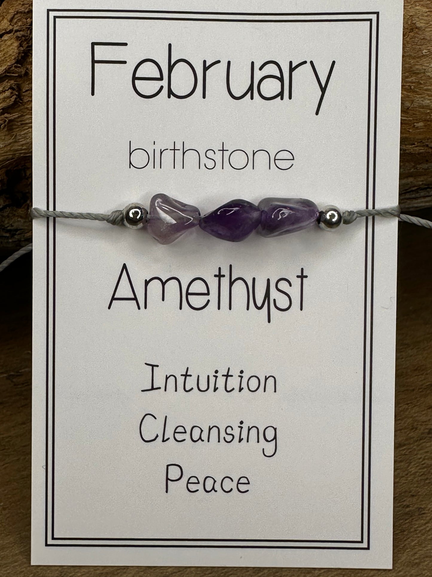 Amethyst Slider Bracelet natural rough polished gemstone Crystals February birthstone one size fits all